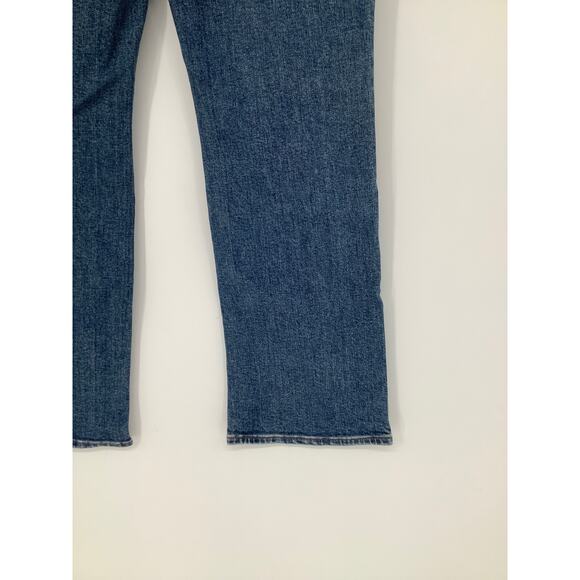 Madewell Women's 27 Blue Mather Wash Kick Out Crop Jeans Mid Rise Stretch K31-16 - Picture 5 of 10